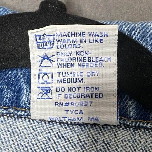 Snap On Tools Denim Jacket Sz M Embossed Eagle Logo Tyca Made in the USA Blue - Picture 10 of 12